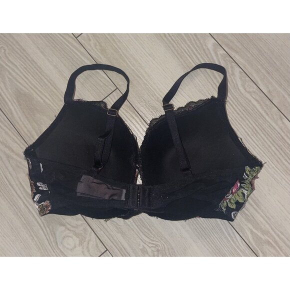 Victorias Secret Dream Angels Push Up Bra Padded Floral Mesh UW Womens 32D - Picture 4 of 6